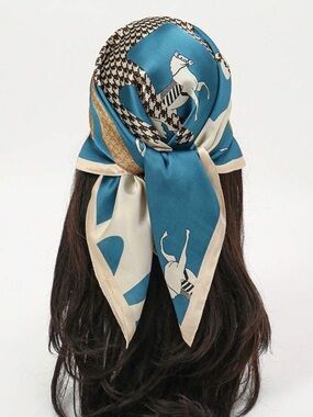 Horse-Print Scarf Headwrap P127